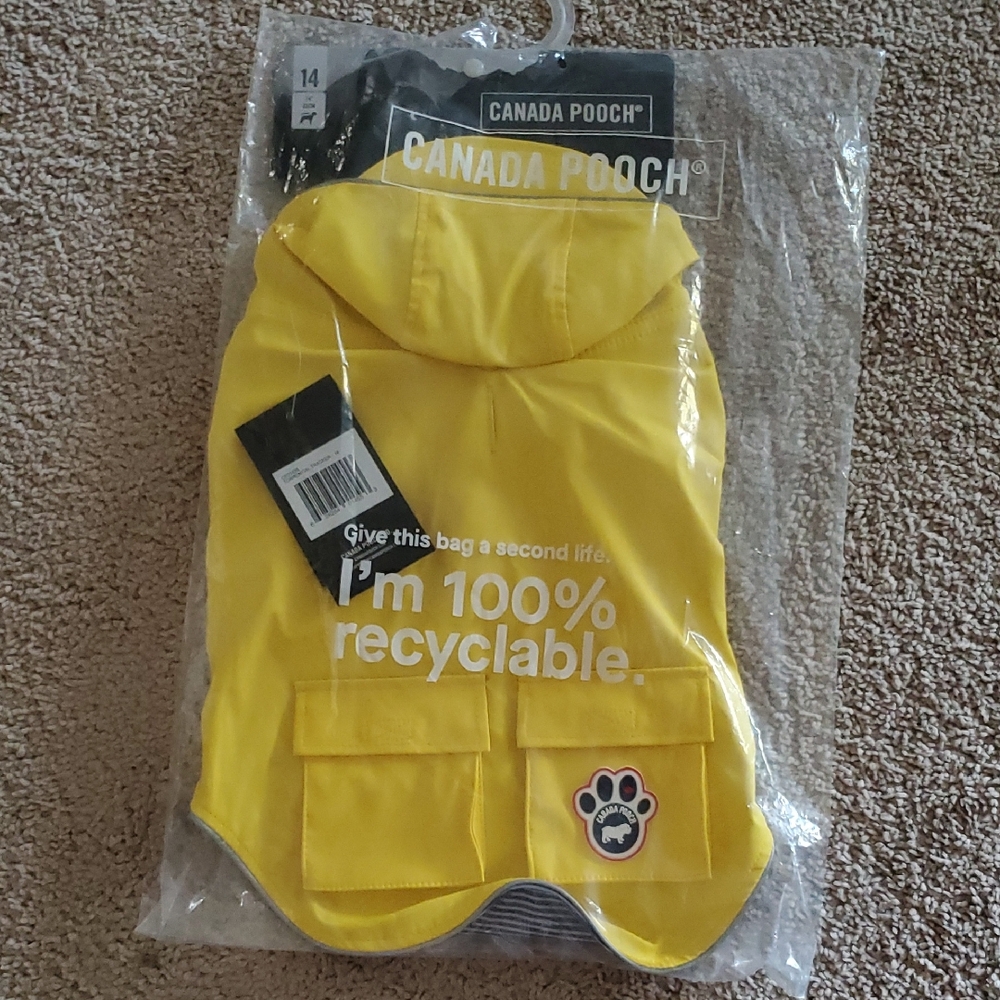 Canada Pooch Yellow Dog Raincoat